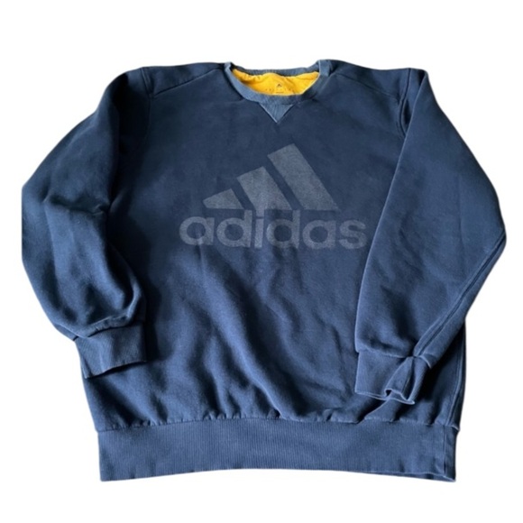 Adidas Navy Blue Crewneck Sweatshirt with Logo Men’s Large - Picture 1 of 10